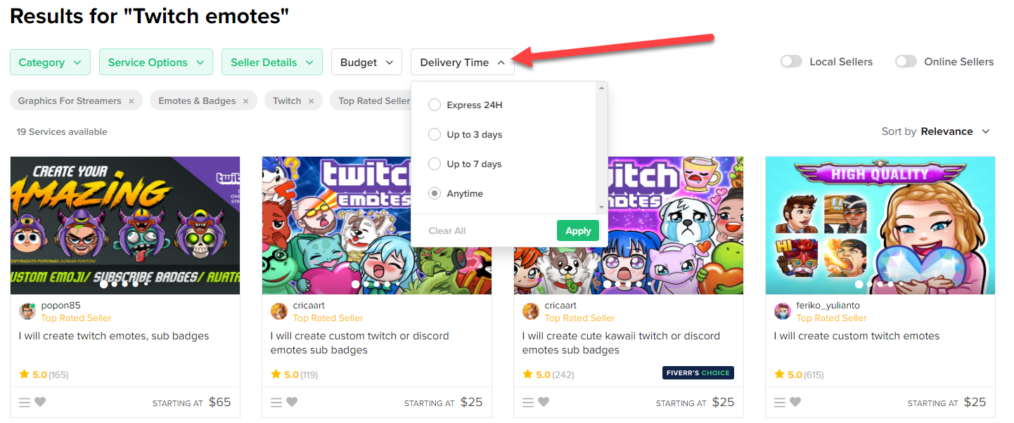 Fiverr delivery time