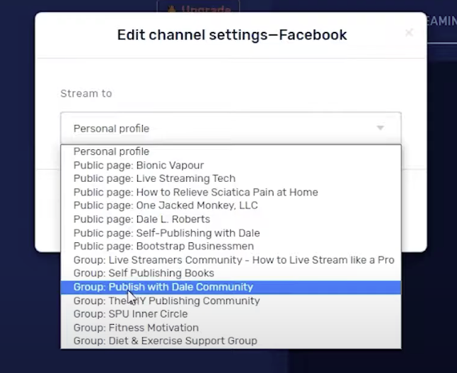 How to Livestream on Multiple Facebook Pages Step 3 Connect to Facebook and Set up Permissions
