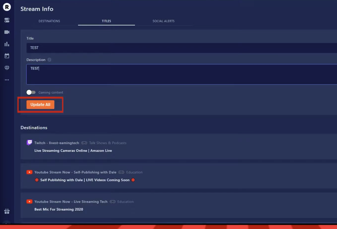 How to Livestream on Multiple Facebook Pages Bulk Title Update
